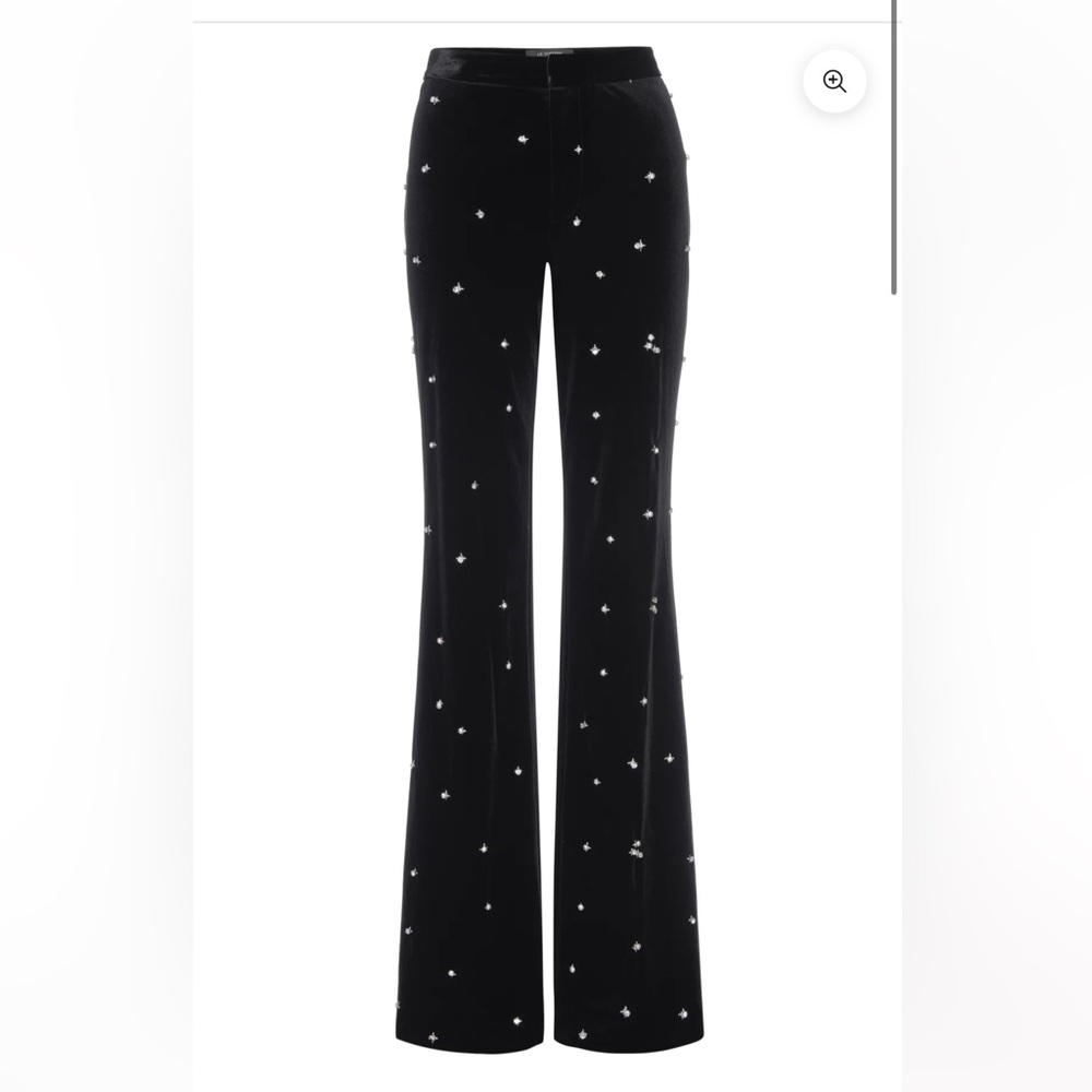 Le Superbe Bianca Pants NWT Velvet w Rhinestone Crystal Clusters